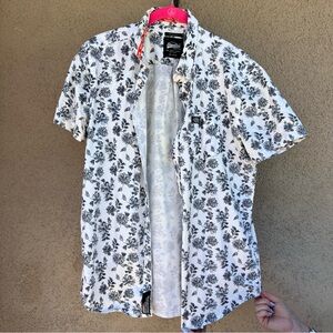 Superdry Men’s Short Sleeve Floral Print Button Down Shirt Small